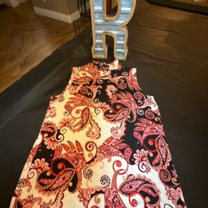 Chico's Red and Black Paisley Top